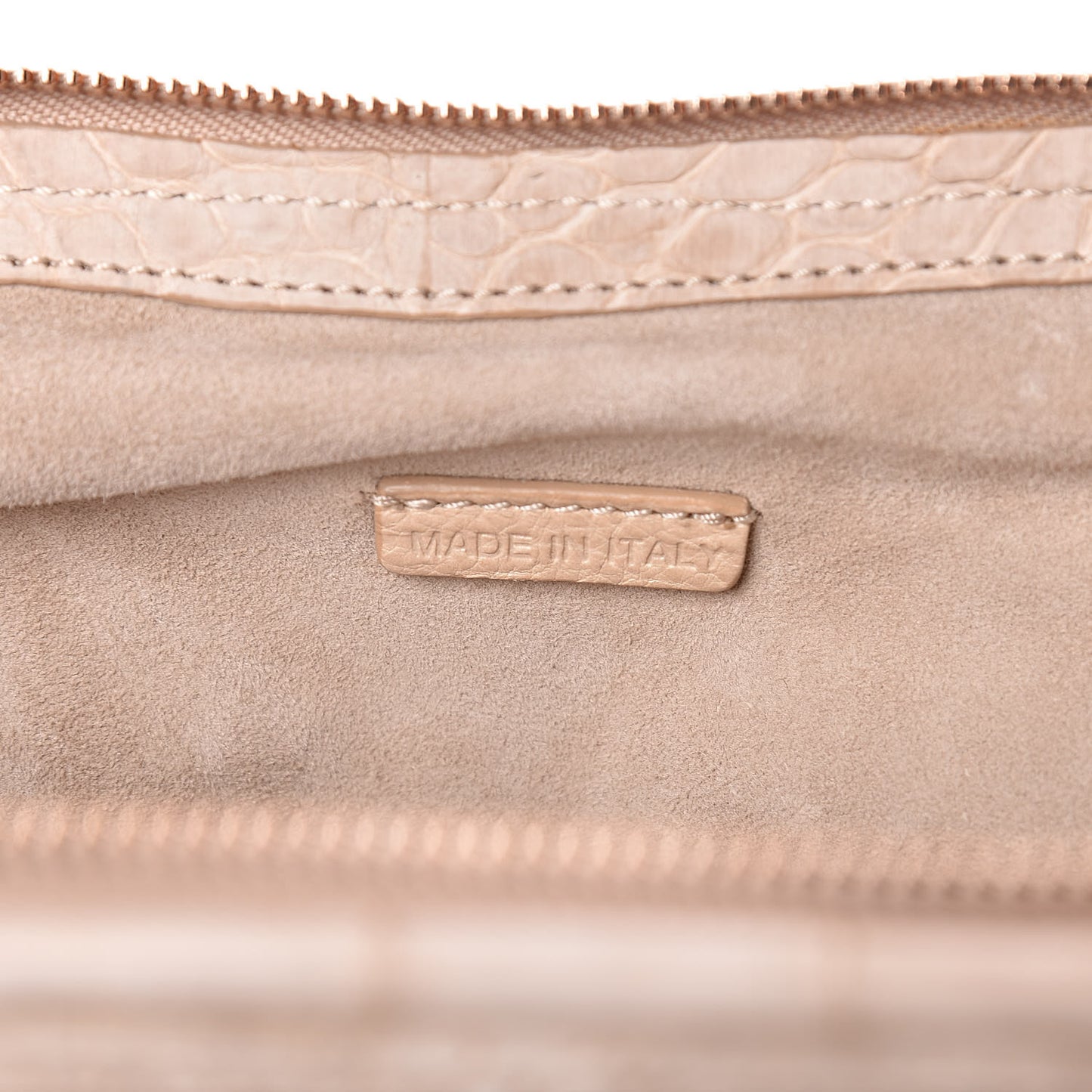 Nubuck Alligator Small Wilburg Clutch Natural Nude