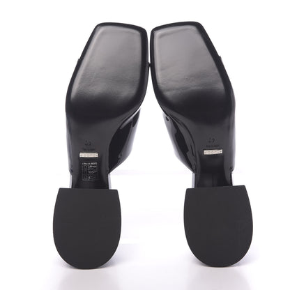 Gucci Patent Lexi Horsebit Mid-Heel Slide Sandals 40 Black 5 of 9