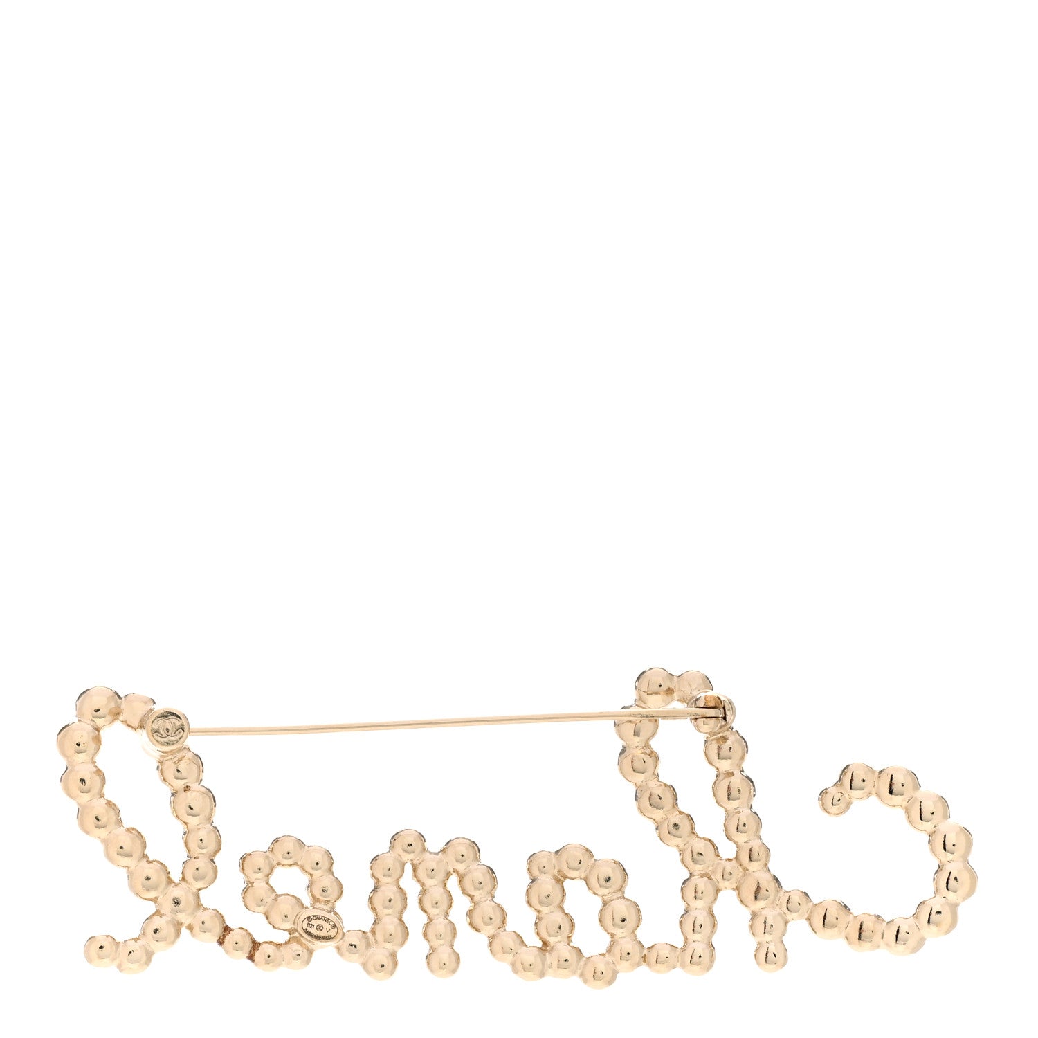 Chanel Metal Glass Swirling Pearls Brooch Pin Gold 3 of 5