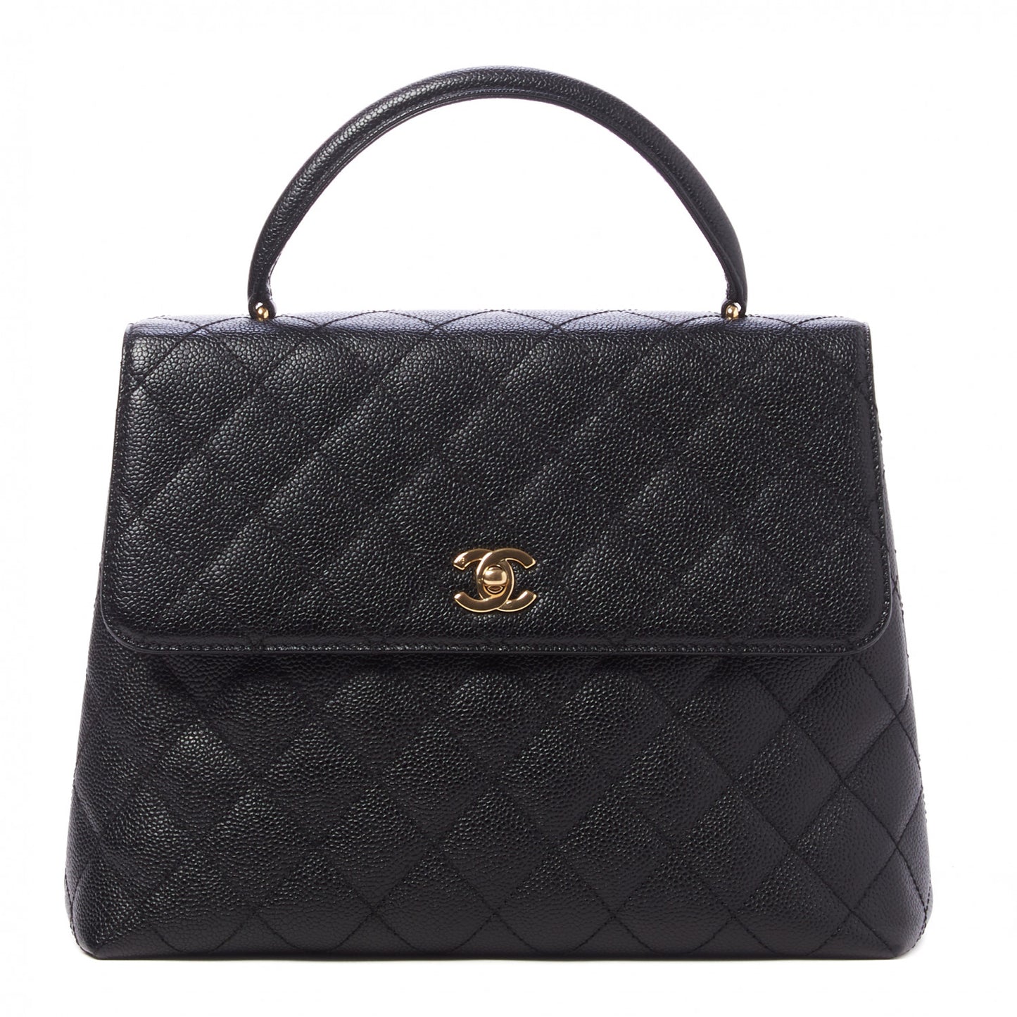 Caviar Quilted Jumbo Kelly Flap Black