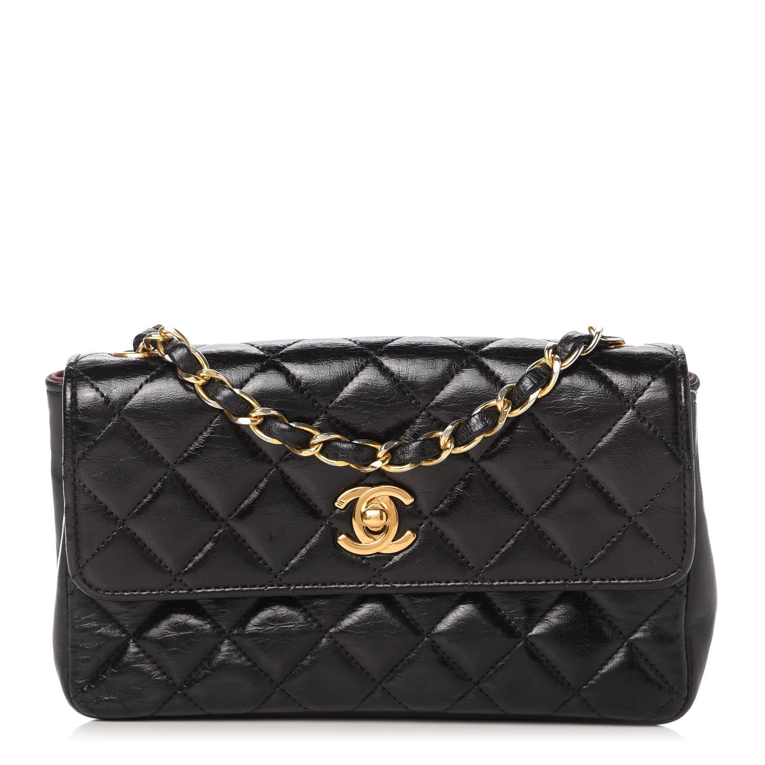 Chanel Lambskin Quilted Mini Rectangular Flap Bag Black 1 of 12