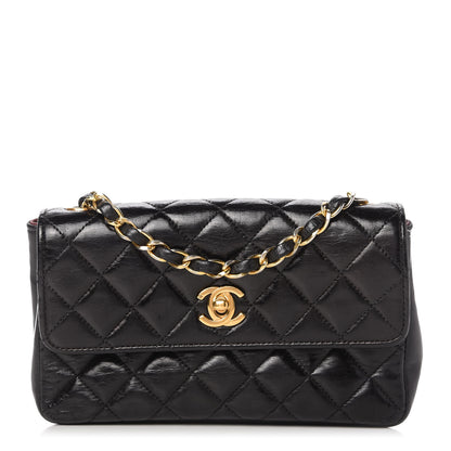 Chanel Lambskin Quilted Mini Rectangular Flap Bag Black 1 of 12