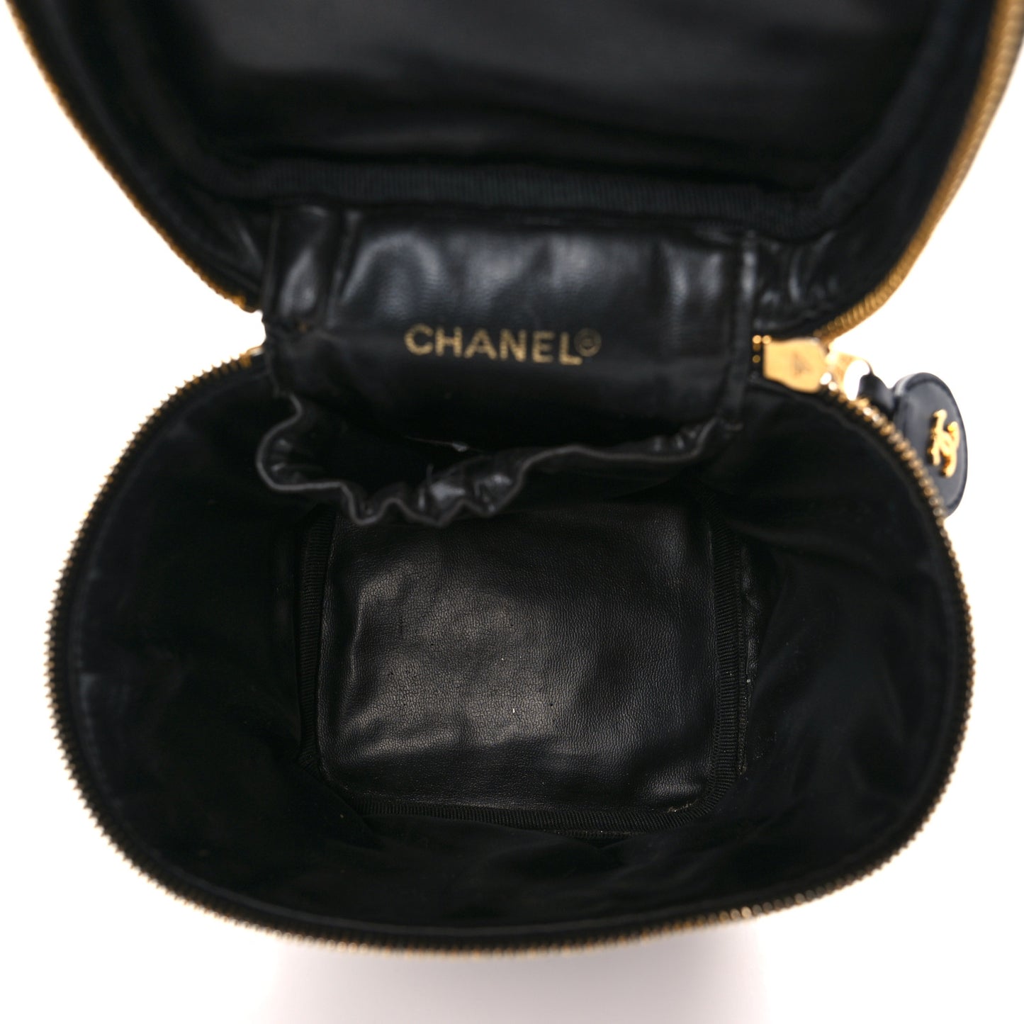 Lambskin Vanity Cosmetic Bag Black
