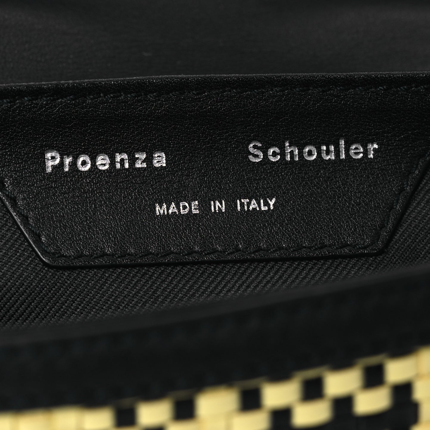 Lambskin Woven Plaid Micro PS1 Satchel Black Butter Toast