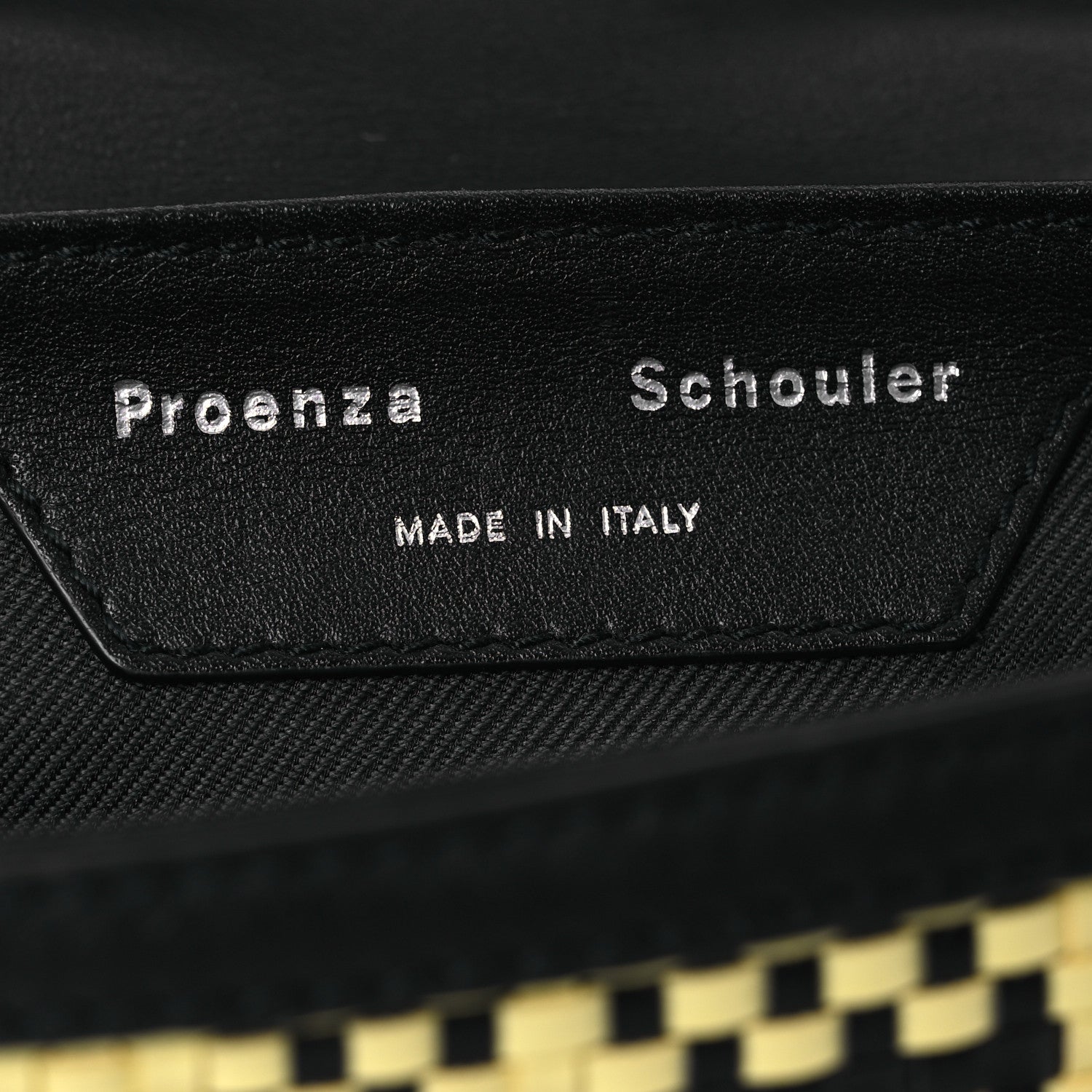 Proenza Schouler Lambskin Woven Plaid Micro PS1 Satchel Black Butter Toast 6 of 12