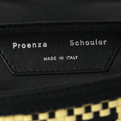 Proenza Schouler Lambskin Woven Plaid Micro PS1 Satchel Black Butter Toast 6 of 12