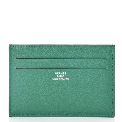 Hermes Evercolor Citizen Twill Card Case Vert Vertigo Orange Ciel 1 of 8