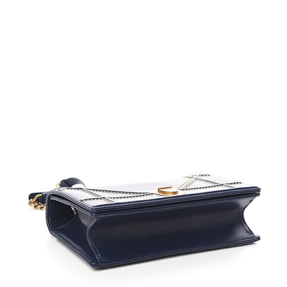 Christian Dior Lambskin Studded Medium Diorama Flap Bag Navy Blue 3 of 10