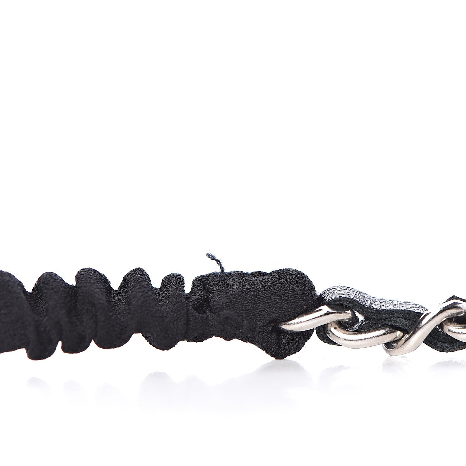 Chanel Calfskin Chain CC Headband Black Silver 5 of 5