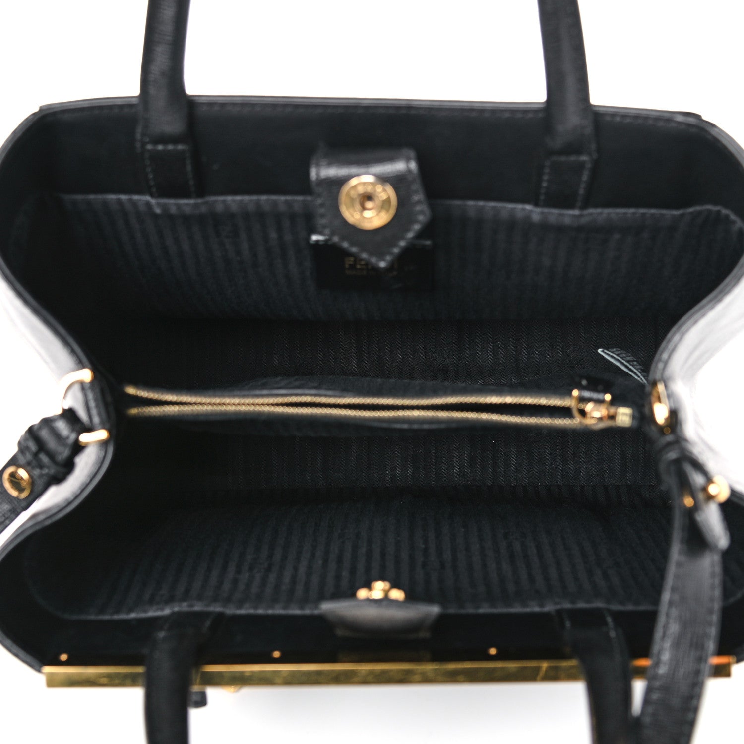 Fendi Vitello Elite Petite 2Jours Tote Black 5 of 13