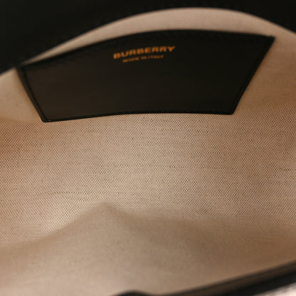 Burberry Raffia Calfskin TB Small Note Crossbody Bag Natural Black 5 of 11