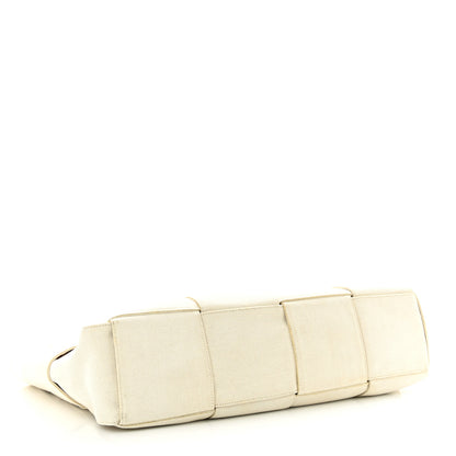 Bottega Veneta Canvas Intrecciato Large Arco Tote Beige Black 5 of 21