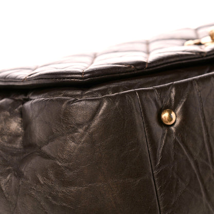 Chanel Aged Calfskin Quilted Large Pondichery Flap Dark Brown 10 of 16