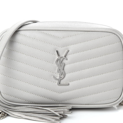 Saint Laurent Grain De Poudre Matelasse Monogram Mini Lou Camera Bag Granite 9 of 10