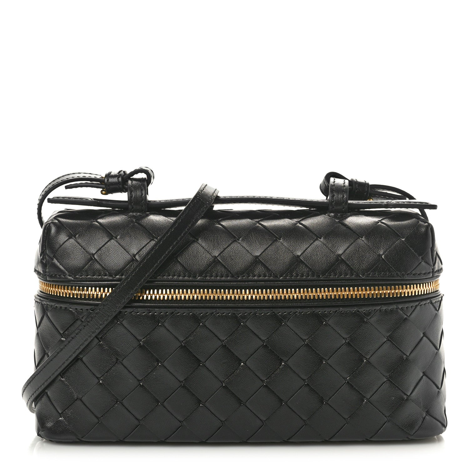 Bottega Veneta Calfskin Intrecciato Bang Bang Vanity Case Black 1 of 9
