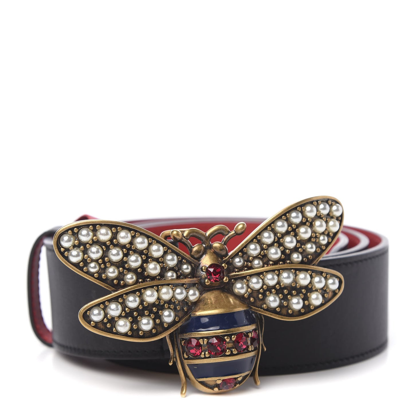 Calfskin Queen Margaret Bee Belt 85 34 Black