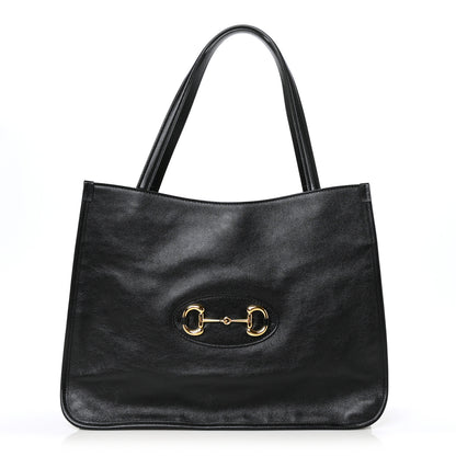 Gucci New Sakai Calfskin Lux Horsebit 1955 Tote Bag Black 1 of 9
