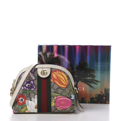 Gucci GG Supreme Monogram Flora Web GG Small Ophidia Dome Shoulder Bag White 14 of 14