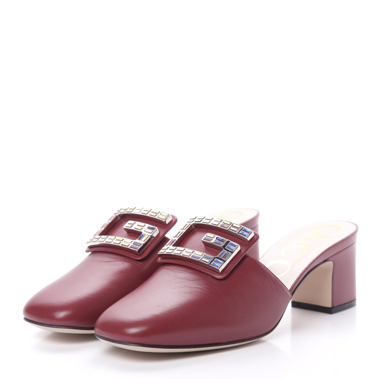 Malaga Kid Crystal Square G Madelyn Mules 38.5 Romantic Cerise