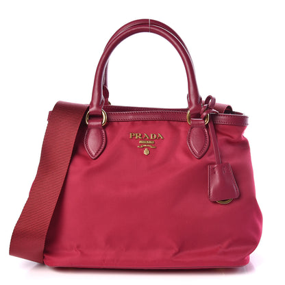 Prada Tessuto Nylon Soft Calf Small Tote Ibisco 1 of 10