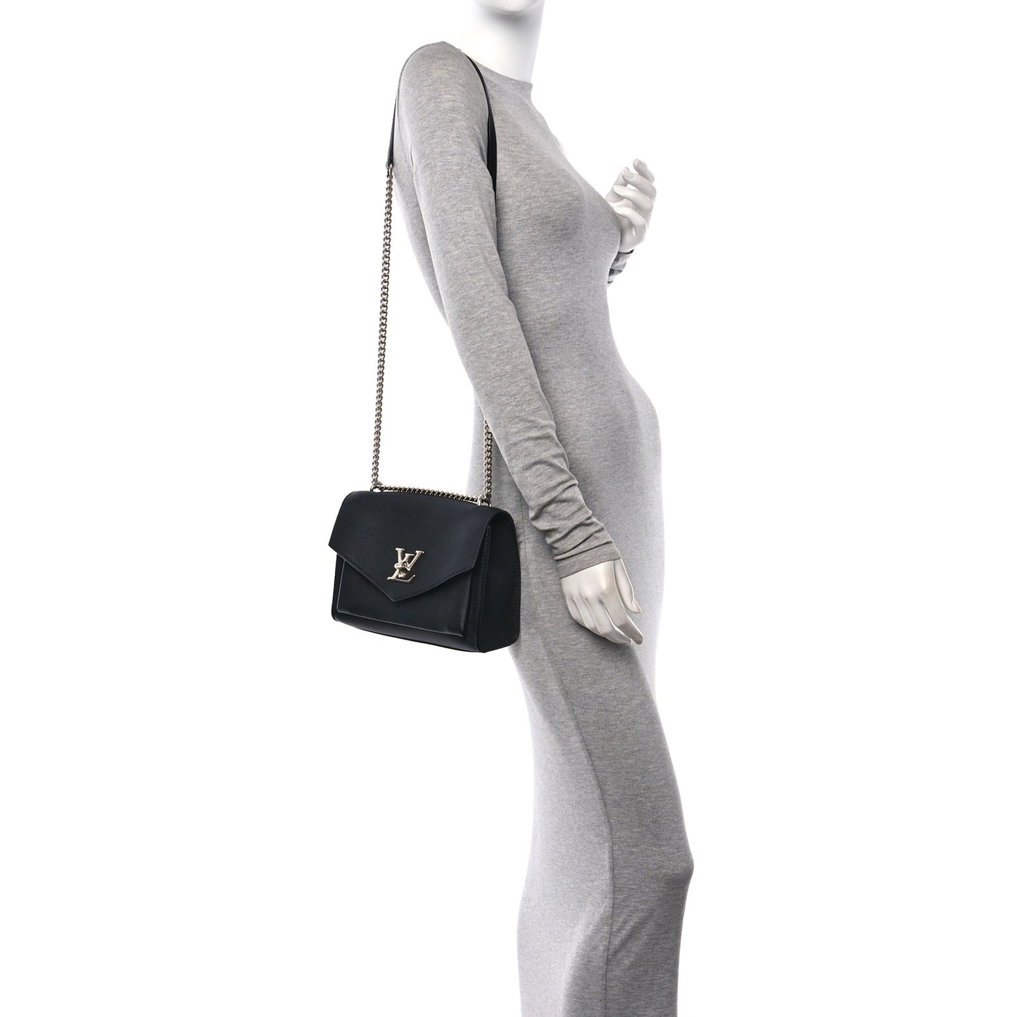 Soft Calfskin My Lockme Chain Bag BB Black