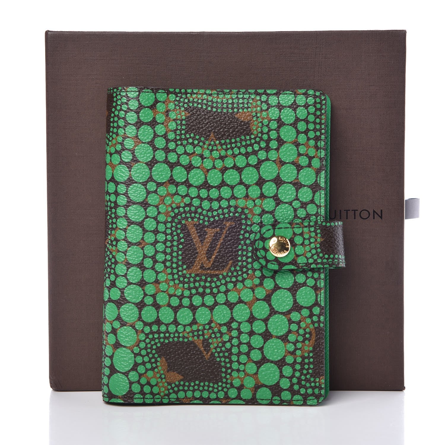 Louis Vuitton Monogram Kusama Town Small Ring Agenda Green 8 of 8