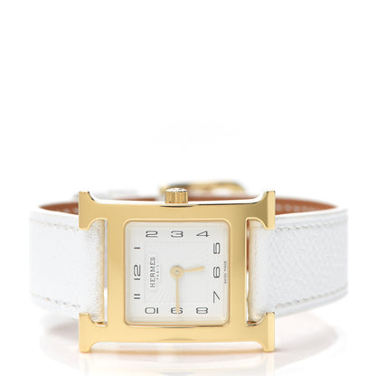 Hermes Stainless Steel Epsom 21mm Heure H Hour Quartz Watch Blanc 2 of 5
