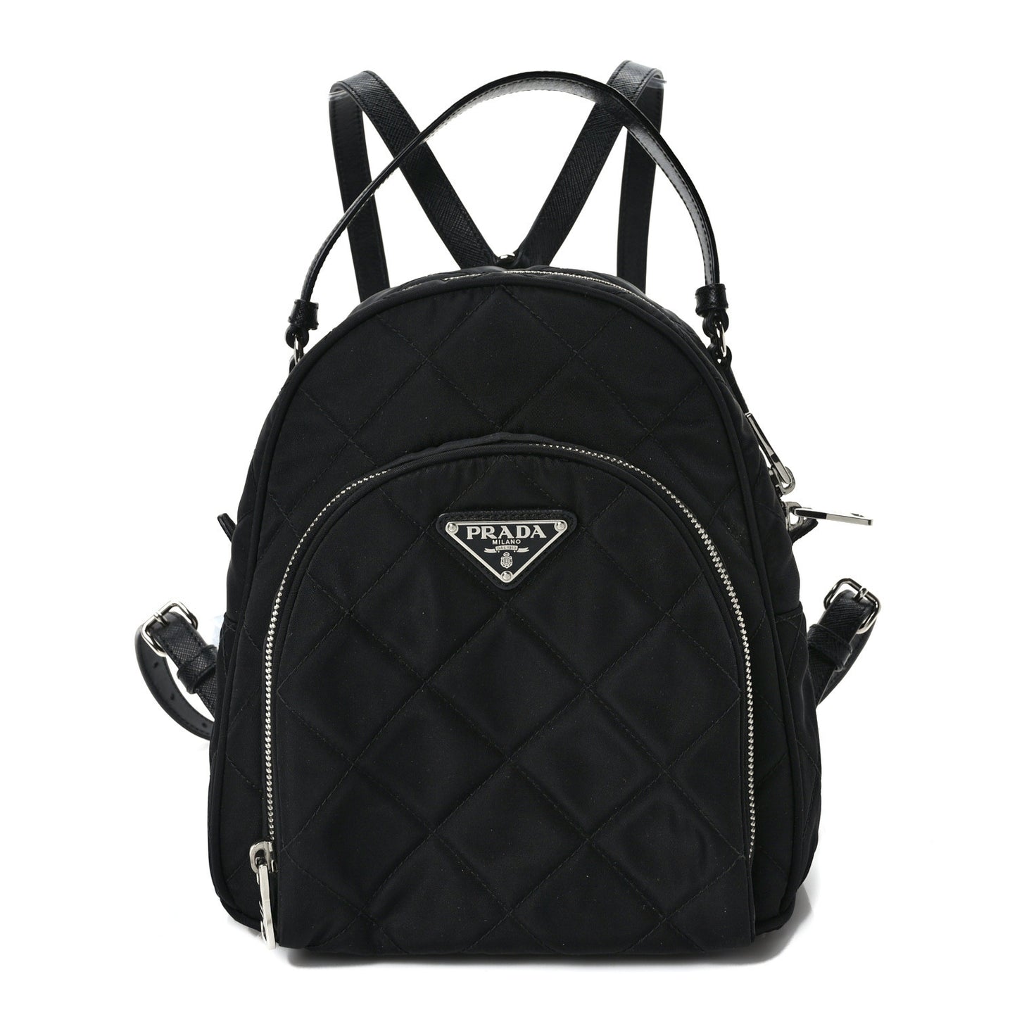 Nylon Tessuto Impuntu Quilted Backpack Black