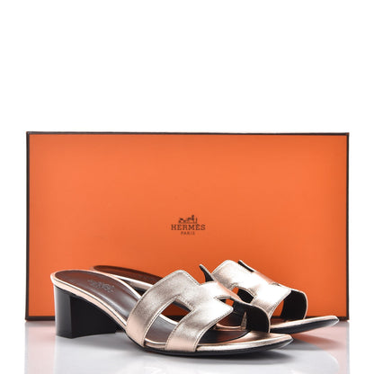 Hermes Metallic Nappa Oasis Sandals 36 Or Rose 10 of 10