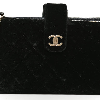 Chanel Velvet Quilted Small Clutch With Chain Black 9 of 13