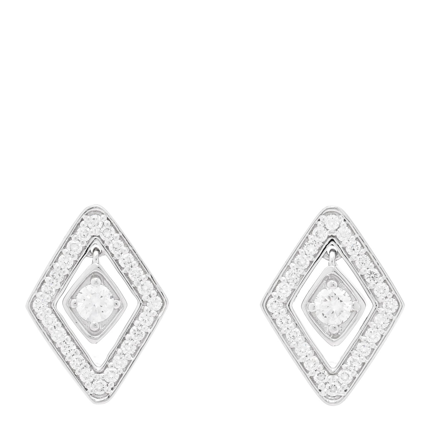 Roberto Coin 18K White Gold Diamond Diamante Earrings 1 of 4