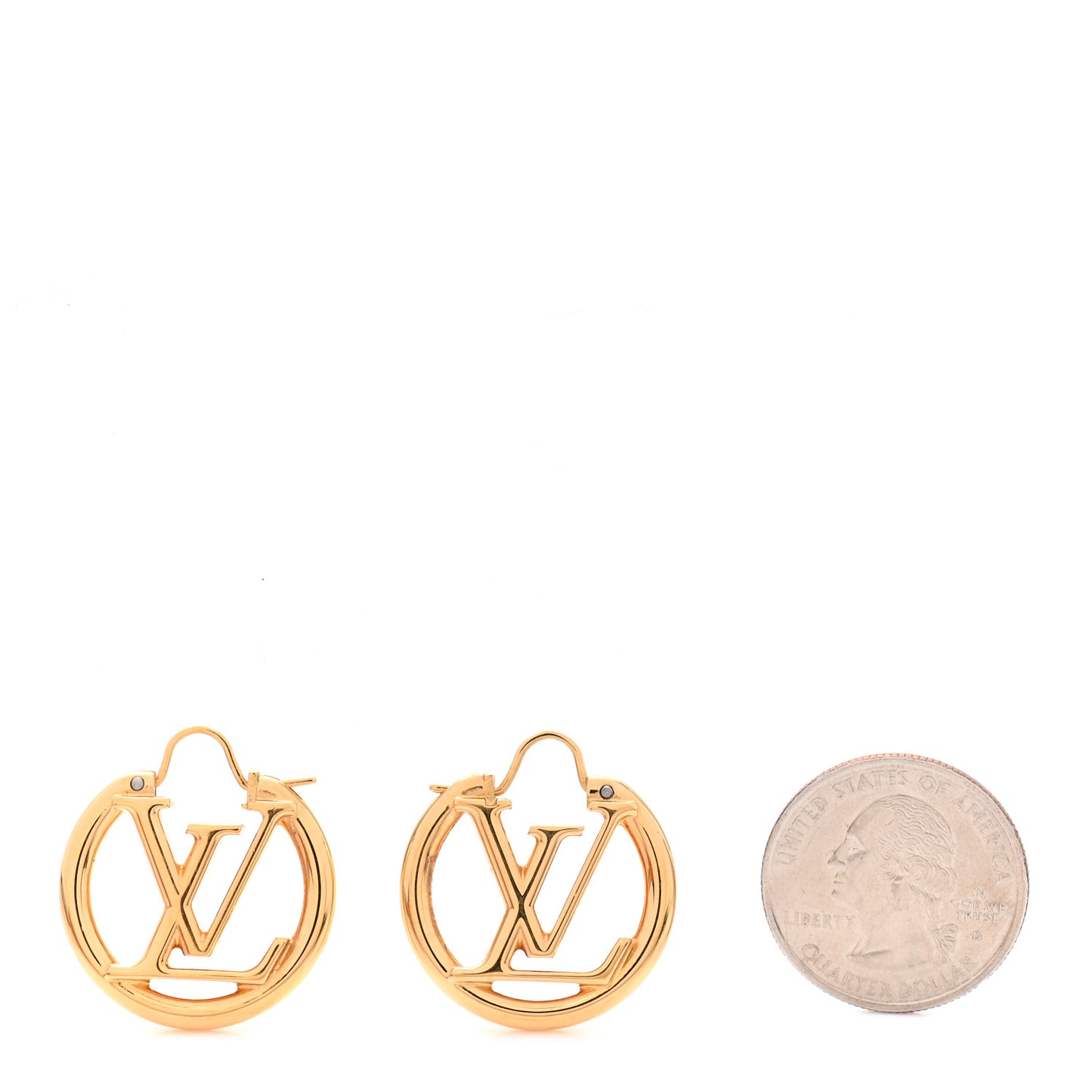 Metal Small Louise Hoop Earrings Gold