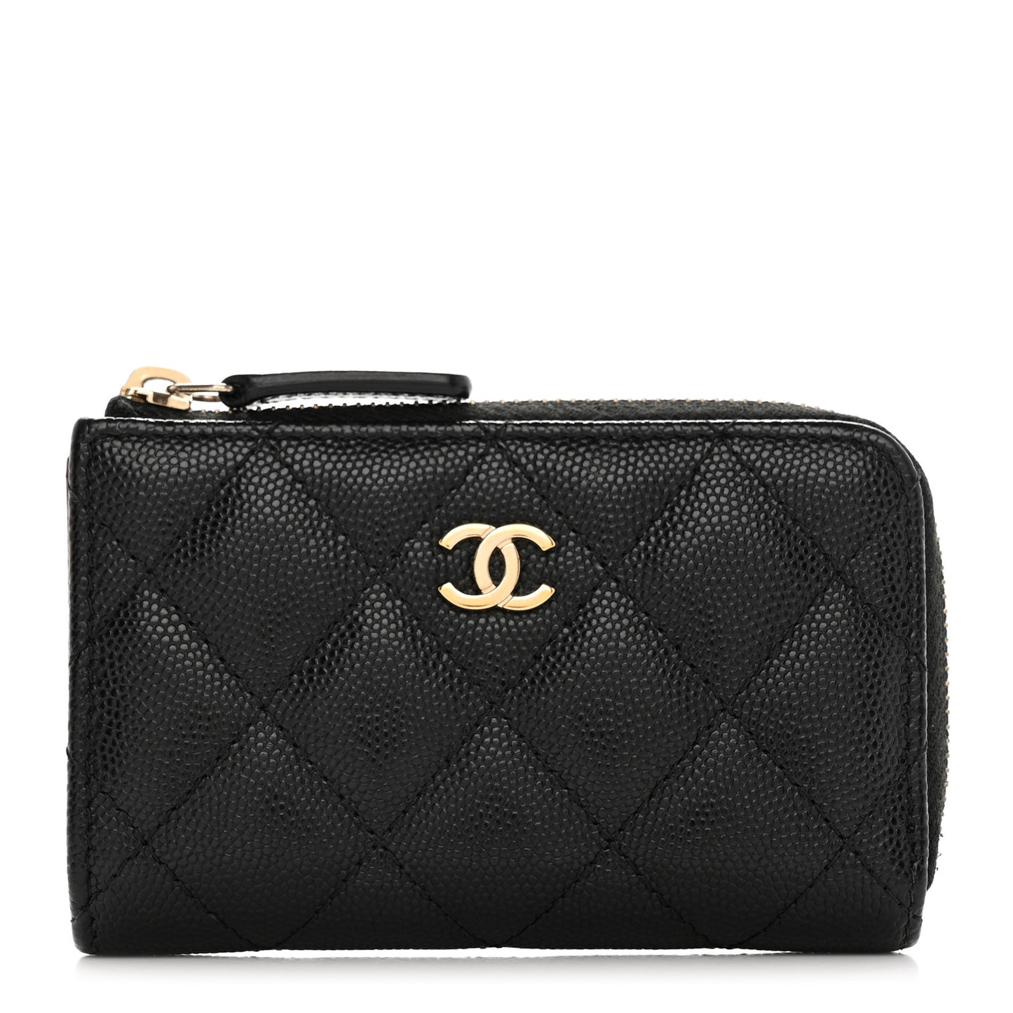 Caviar Quilted Key Holder Case Black