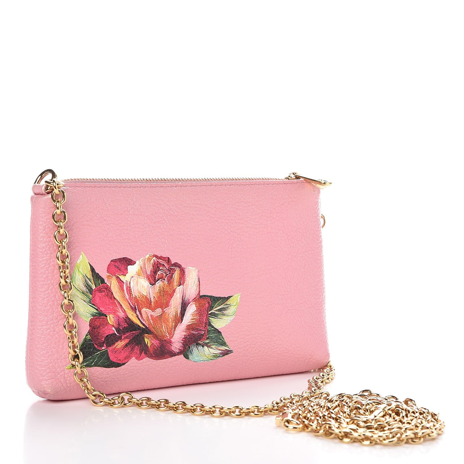 Dolce & Gabbana Grained Calfskin Painted Rose Crossbody Rosa 3 of 12