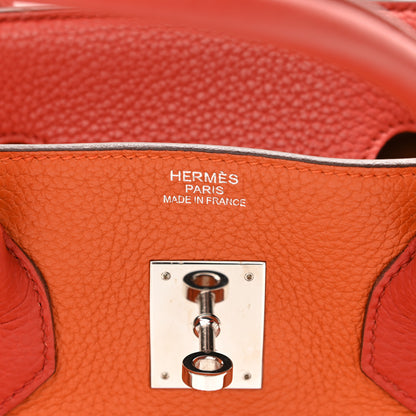 Hermes Taurillon Clemence Arlequin Birkin 35 Orange Sanguine Gold Bleu Lin Bleu Hydra Etain 6 of 11
