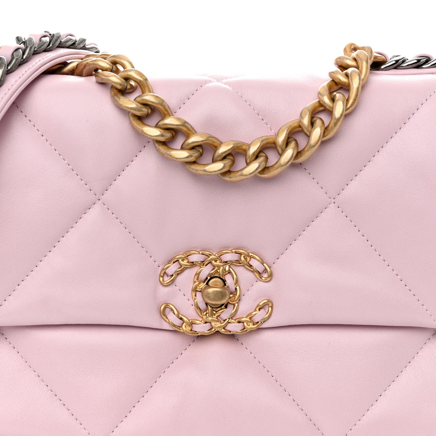 Chanel Lambskin Quilted Medium Chanel 19 Flap Light Pink 8 of 10