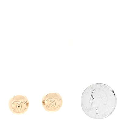 Chanel Metal Bead CC Stud Earrings Gold 2 of 4
