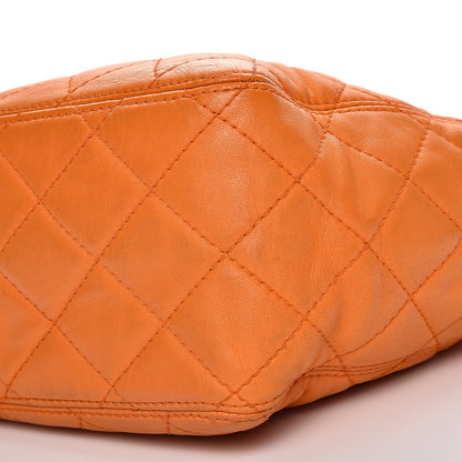 Chanel Lambskin Tortoise Drawstring Tote Orange 14 of 14