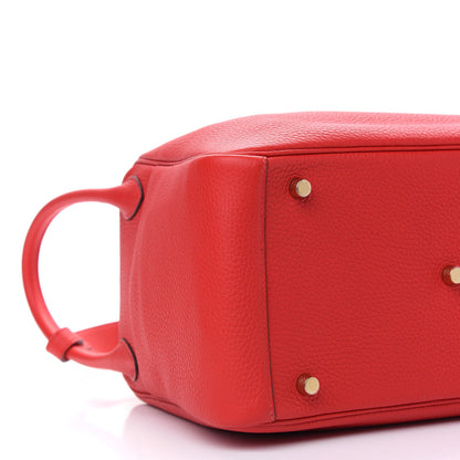Hermes Taurillon Clemence Lindy 30 Rouge De Coeur 8 of 9
