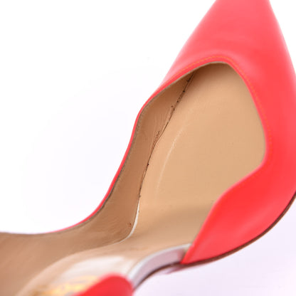 Christian Louboutin Fluo Mat Jazz Calfskin Dalida 120 Pumps 37 Orange White 13 of 16