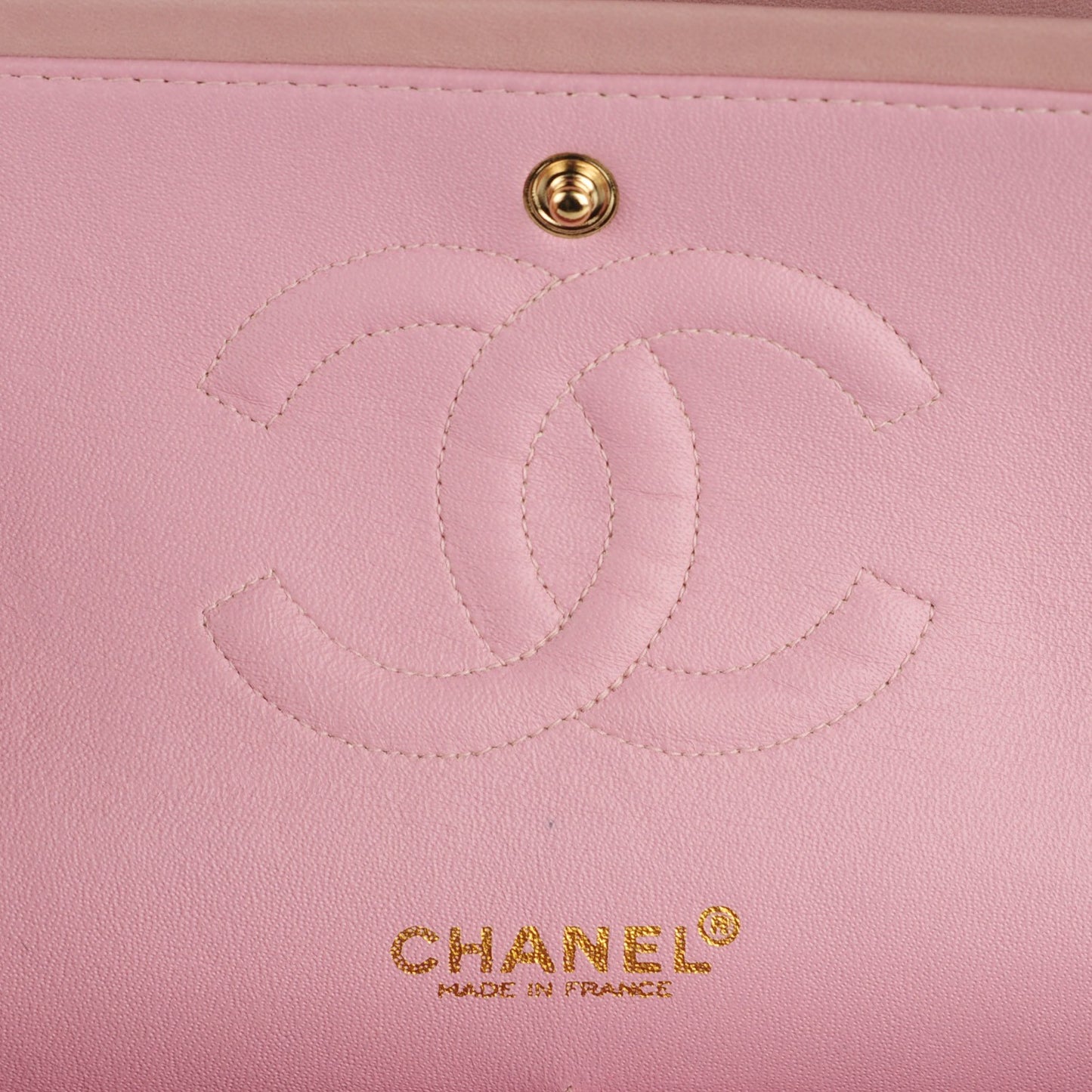 Lambskin Quilted Medium Double Medium Light Pink
