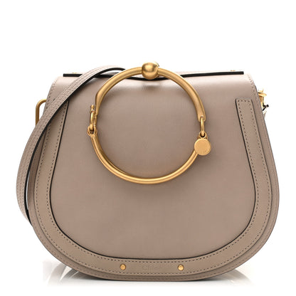 Chloe Calfskin Suede Medium Nile Bracelet Bag Motty Grey 1 of 9