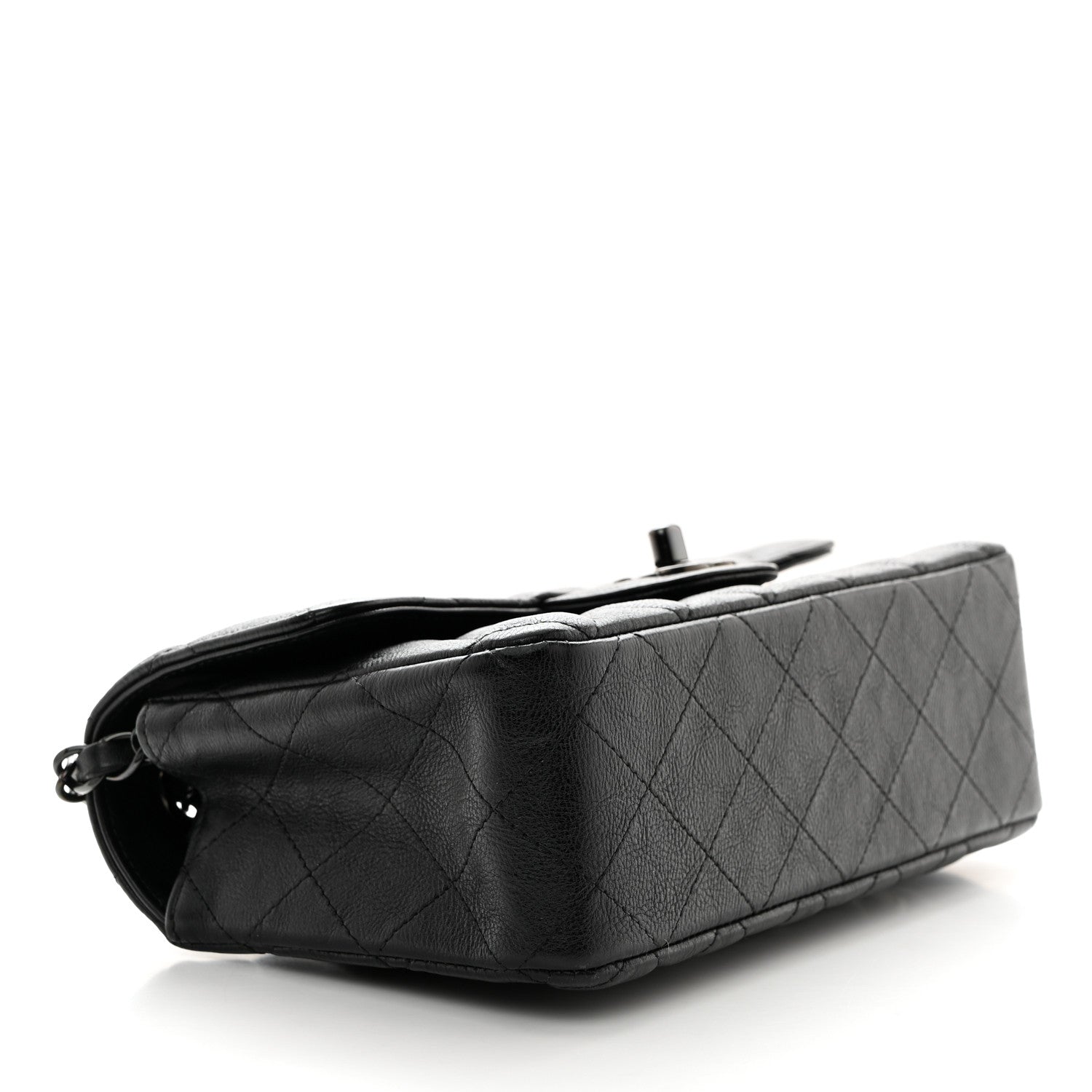 Chanel Crumpled Calfskin Quilted Mini Rectangular Flap So Black 4 of 10