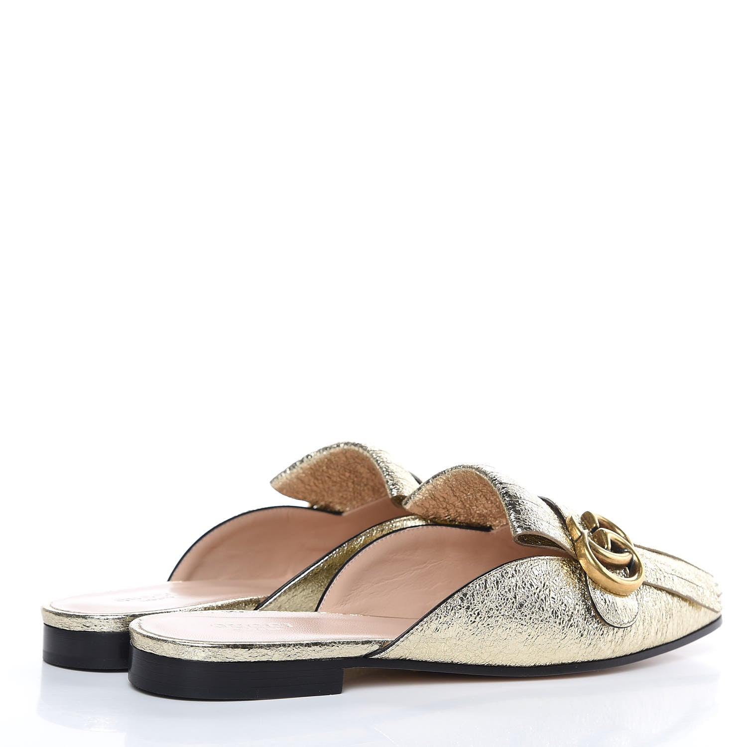 Gucci Galassia Womens GG Marmont Fringe Slippers 38.5 Platino 4 of 8