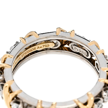 Tiffany Platinum 18K Yellow Gold Diamond Schlumberger Sixteen Stone Ring 53 6.25 5 of 5