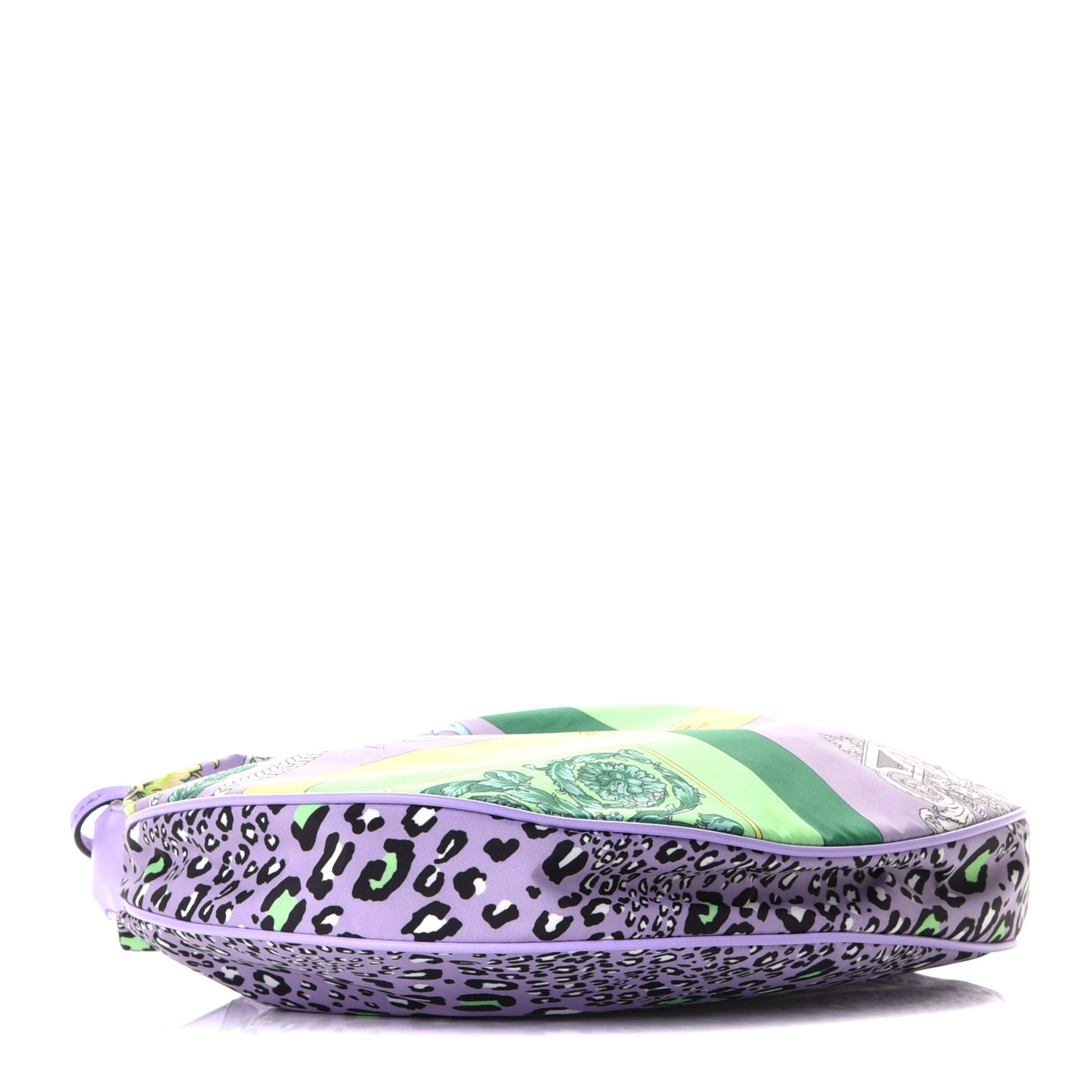 Nylon Calfskin Barocco Mosaic Print Hobo Bag Jacaranda Multicolor