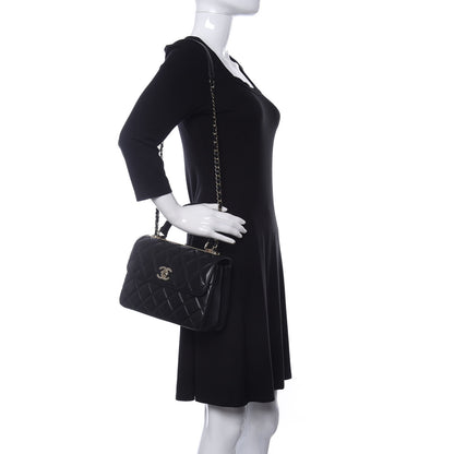 Chanel Lambskin Quilted Small Trendy CC Dual Handle Flap Bag Black 2 of 12