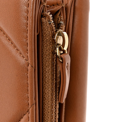 Chanel Lambskin Quilted Chanel 19 Flap Wallet Brown 21 of 21