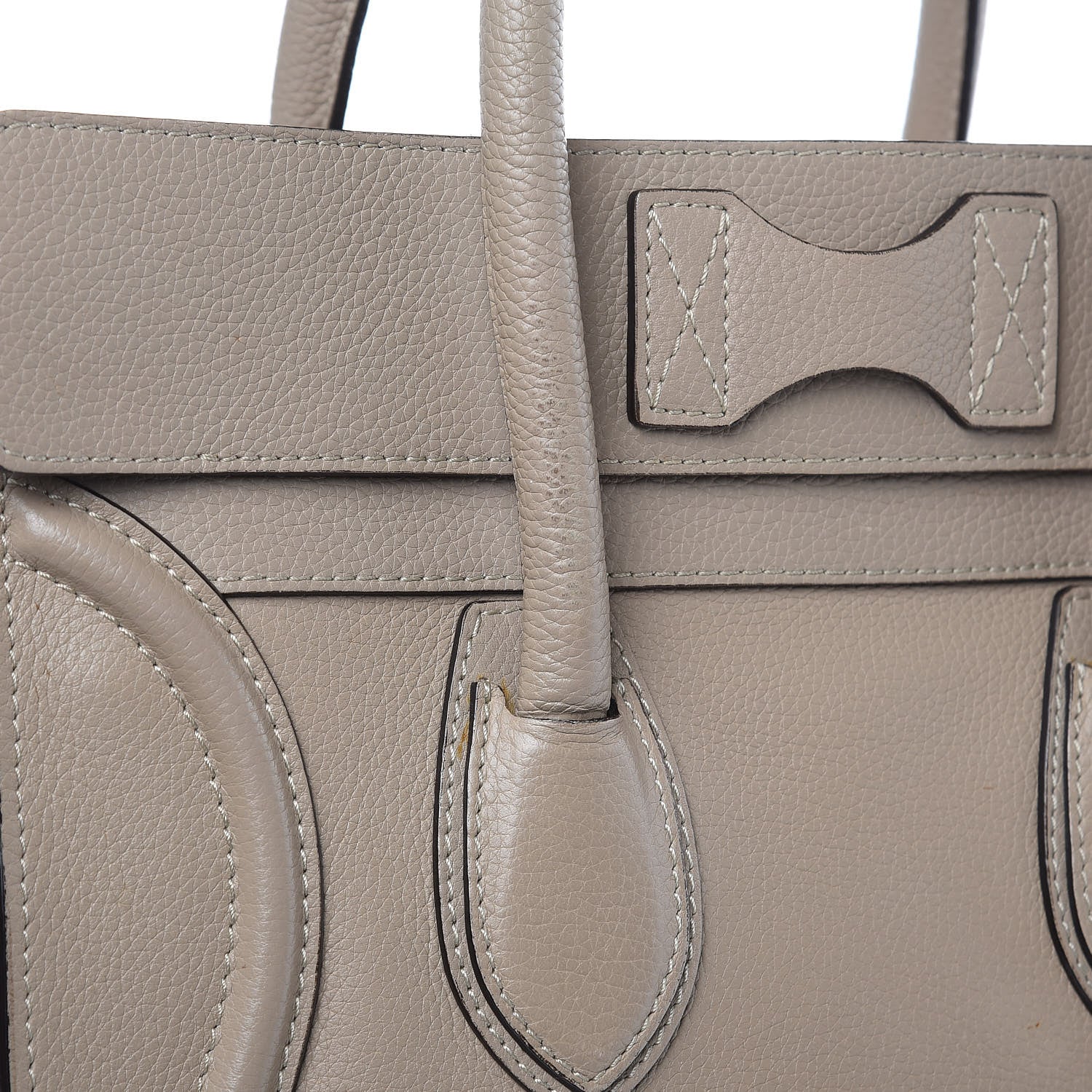 Celine Drummed Calfskin Mini Luggage Dune 12 of 21