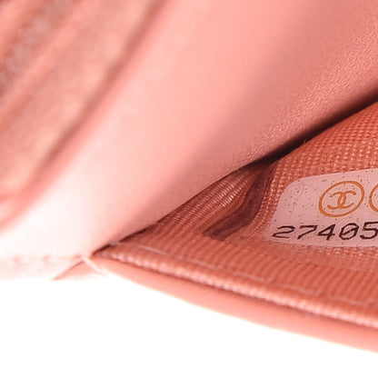 Chanel Goatskin Camellia Embossed Wallet On Chain WOC Light Pink 8 of 12